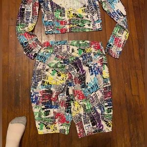 Colorful 2 piece women outfit